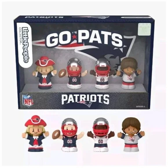 New England Patriots Little Collector People Fisher Price NFL Set 4 Football New - Picture 4 of 5